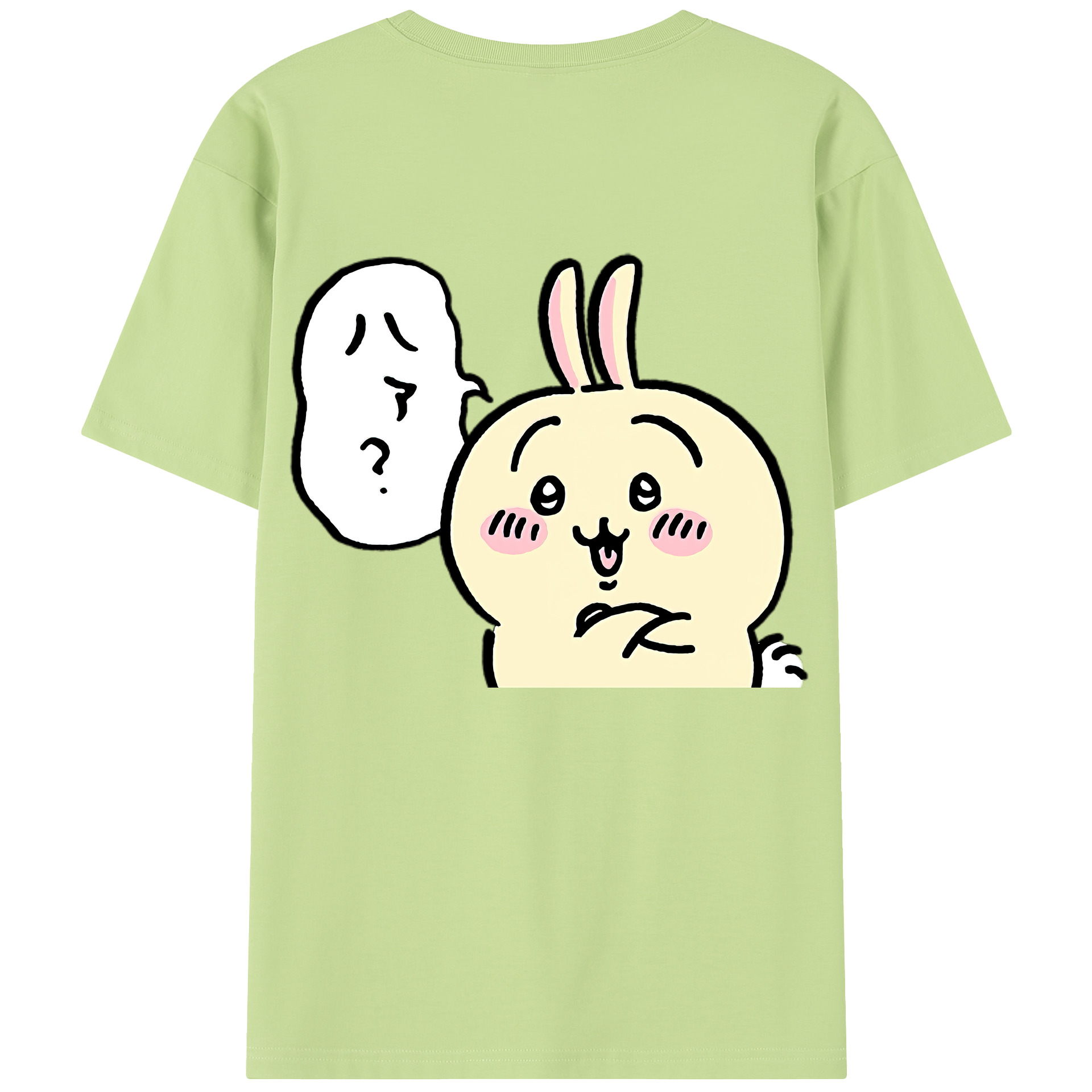（画像用） ちいかわ うさぎ Chii-kawa usagi 綿100％半袖Tシャツ（背面プリント）